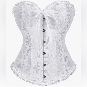 Elegant White Lace Corset Bra